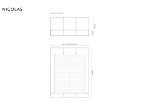 Cosmopolitan Design - Letto a cassettone con testiera "Nicolas" 200x200cm in velluto nero 