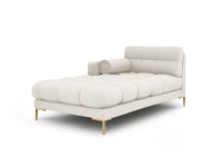 Cosmopolitan Design - Chaise longue sinistra "Bali" in tessuto strutturato beige chiaro 