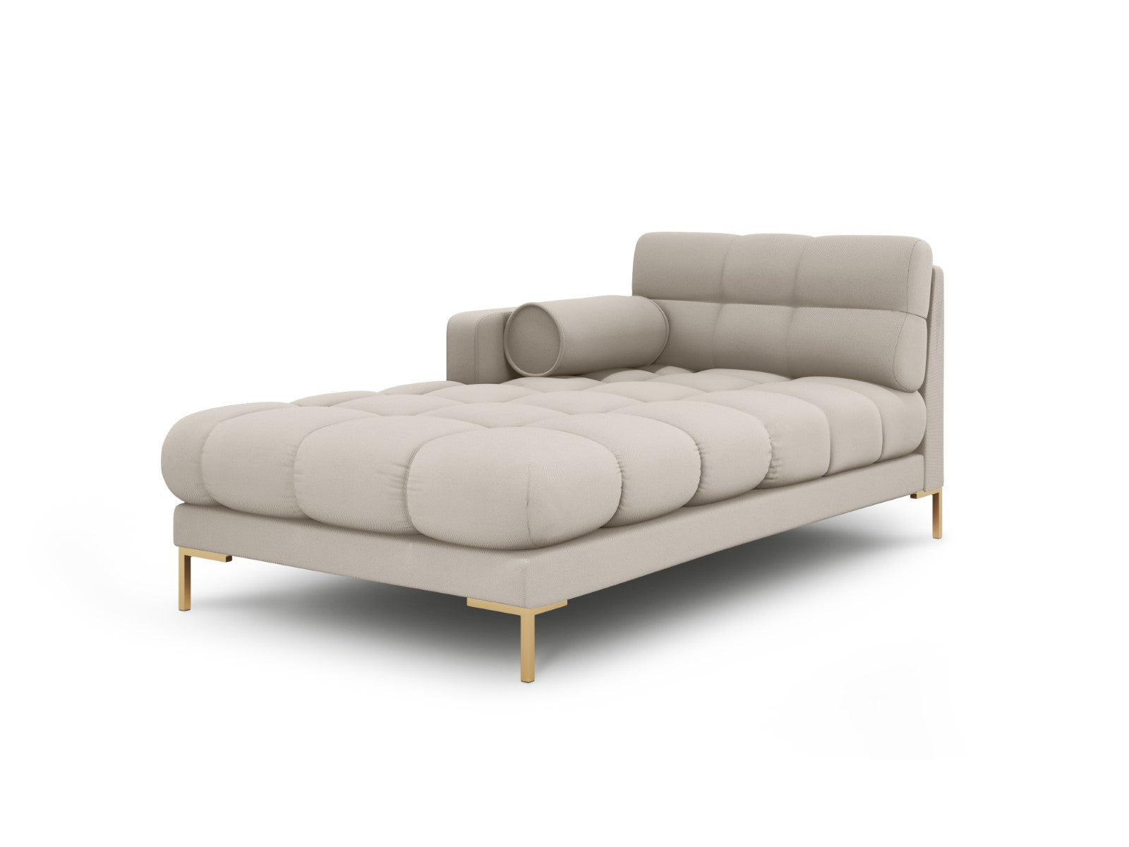 Cosmopolitan Design - Chaise longue sinistra "Bali" in tessuto strutturato beige 