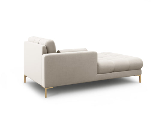 Cosmopolitan Design - Chaise longue sinistra "Bali" in tessuto strutturato beige 