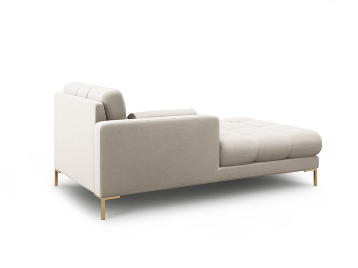 Cosmopolitan Design - Chaise longue sinistra "Bali" in tessuto strutturato beige 