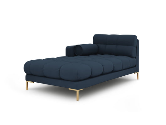 Cosmopolitan Design - Chaise longue sinistra "Bali" in tessuto strutturato blu 