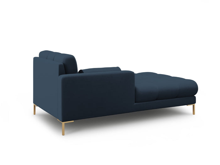 Cosmopolitan Design - Chaise longue sinistra "Bali" in tessuto strutturato blu 