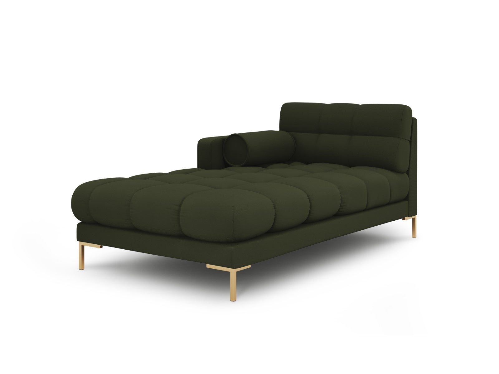 Cosmopolitan Design - Chaise longue sinistra "Bali" in tessuto strutturato verde 