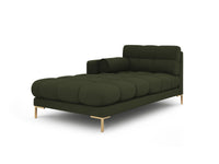 Cosmopolitan Design - Chaise longue sinistra "Bali" in tessuto strutturato verde 
