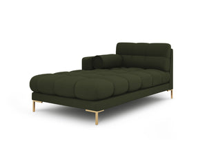 Cosmopolitan Design - Chaise longue sinistra "Bali" in tessuto strutturato verde 
