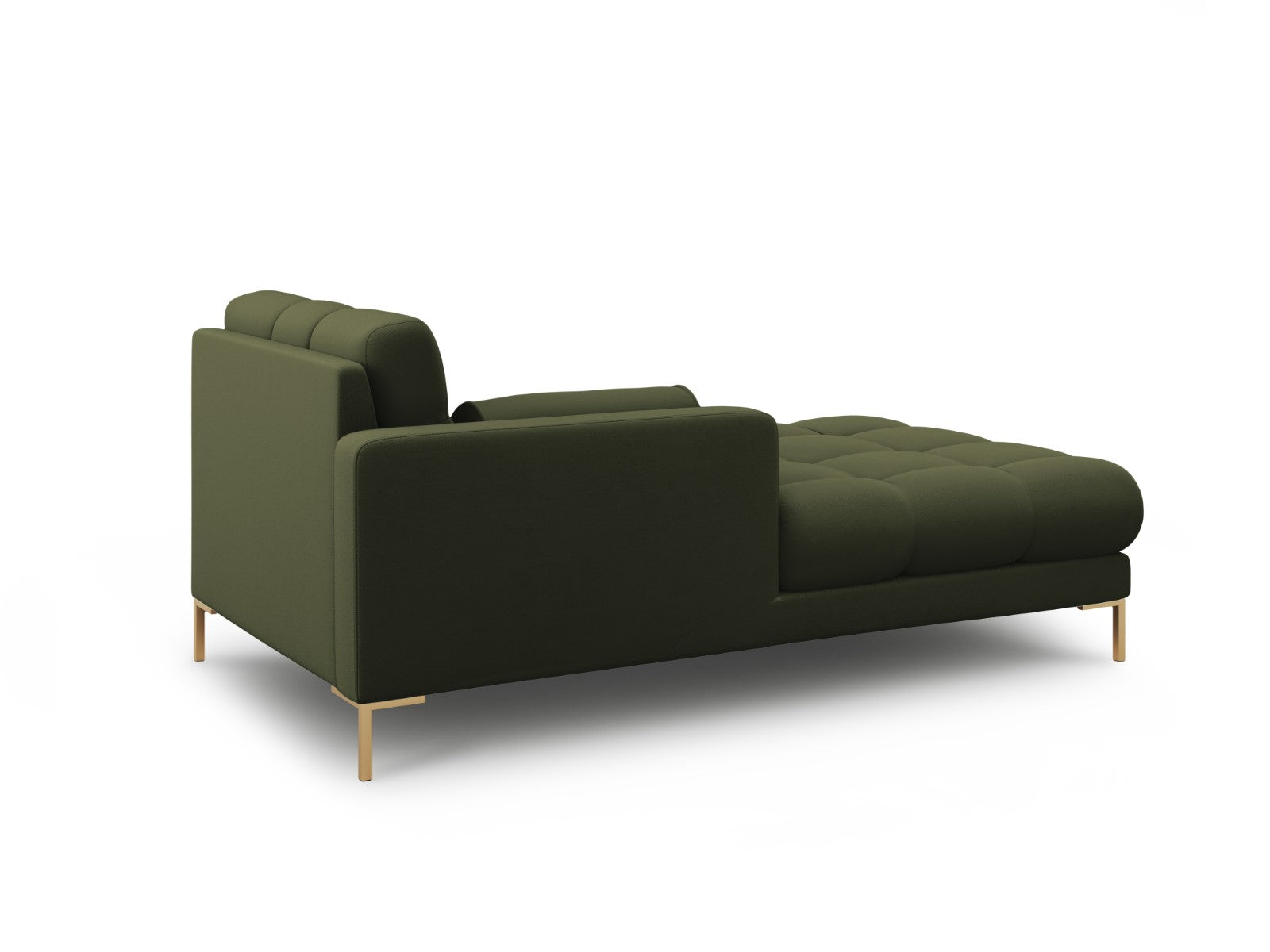 Cosmopolitan Design - Chaise longue sinistra "Bali" in tessuto strutturato verde 