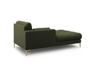 Cosmopolitan Design - Chaise longue sinistra "Bali" in tessuto strutturato verde 