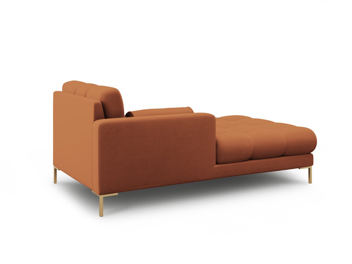 Cosmopolitan Design - Chaise longue sinistra "Bali" in tessuto strutturato mattone 