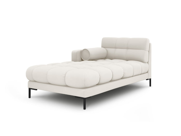 Cosmopolitan Design - Chaise longue sinistra "Bali" in tessuto strutturato beige chiaro 