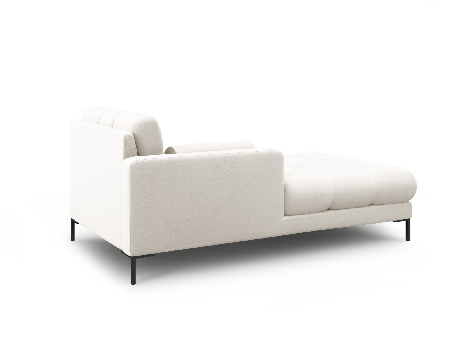 Cosmopolitan Design - Chaise longue sinistra "Bali" in tessuto strutturato beige chiaro 