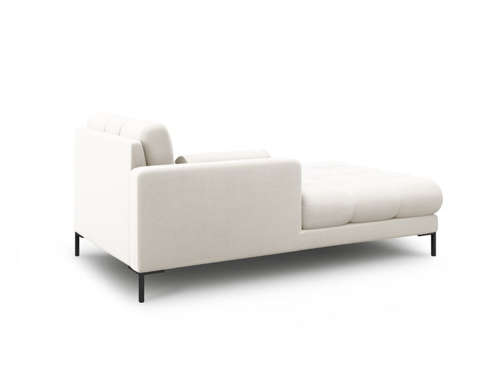 Cosmopolitan Design - Chaise longue sinistra "Bali" in tessuto strutturato beige chiaro 