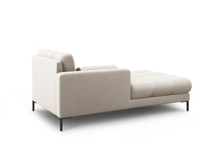 Cosmopolitan Design - Chaise longue sinistra "Bali" in tessuto strutturato beige 
