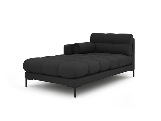 Cosmopolitan Design - Chaise longue sinistra "Bali" in tessuto strutturato grigio scuro 