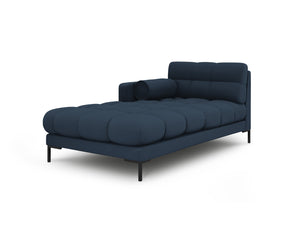 Cosmopolitan Design - Chaise longue sinistra "Bali" in tessuto strutturato blu 