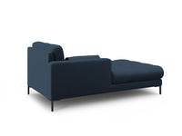 Cosmopolitan Design - Chaise longue sinistra "Bali" in tessuto strutturato blu 