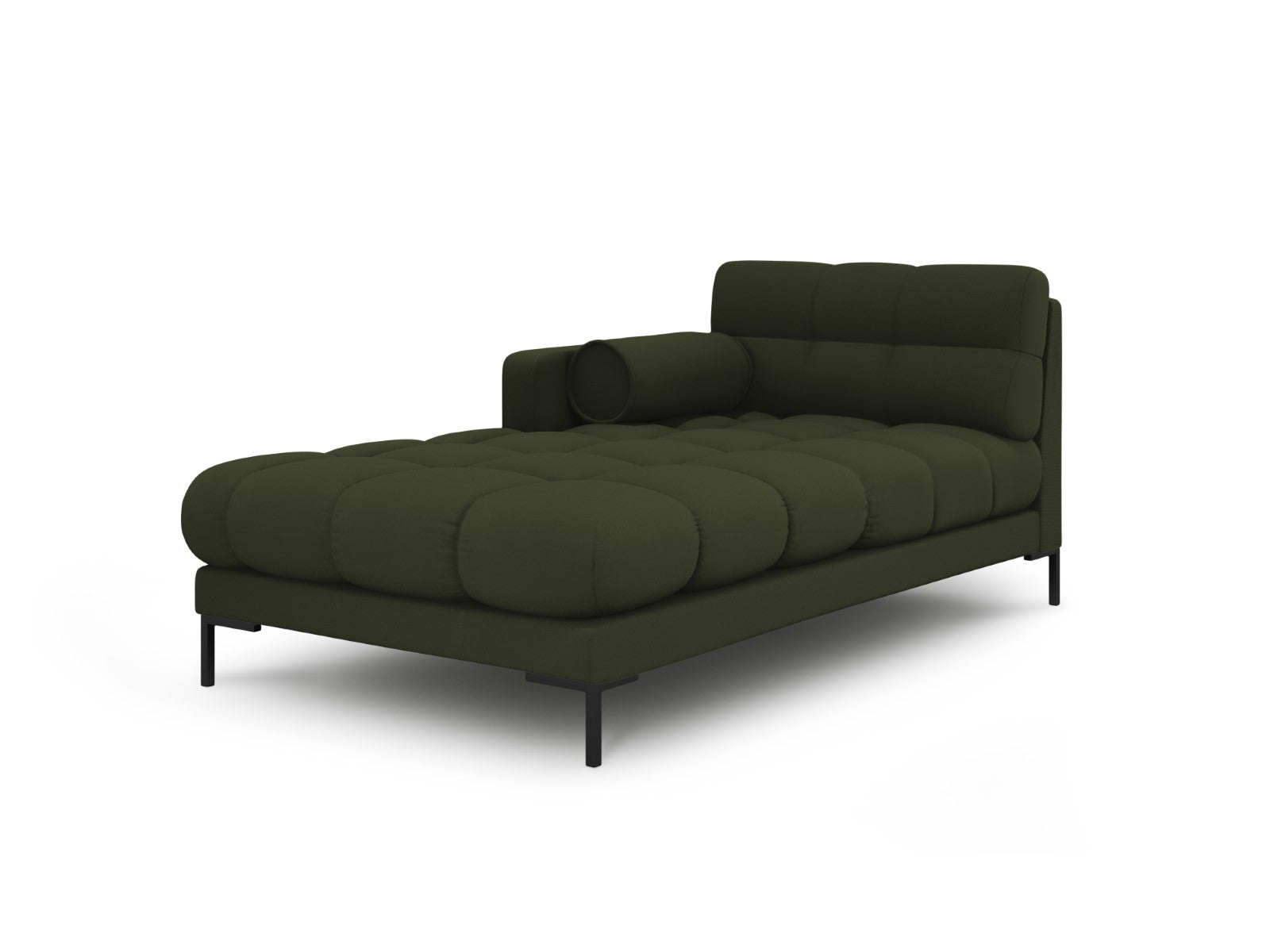 Cosmopolitan Design - Chaise longue sinistra "Bali" in tessuto strutturato verde 