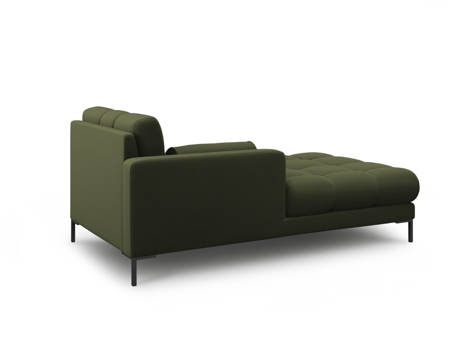 Cosmopolitan Design - Chaise longue sinistra "Bali" in tessuto strutturato verde 