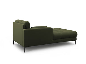 Cosmopolitan Design - Chaise longue sinistra "Bali" in tessuto strutturato verde 