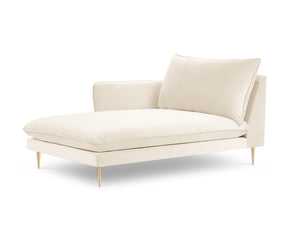 Cosmopolitan Design - Chaise longue sinistra "Vienna" in velluto beige chiaro 