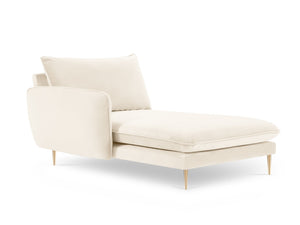 Cosmopolitan Design - Chaise longue sinistra "Vienna" in velluto beige chiaro 