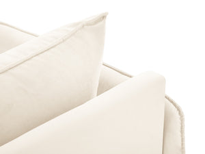 Cosmopolitan Design - Chaise longue sinistra "Vienna" in velluto beige chiaro 