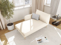 Cosmopolitan Design - Chaise longue sinistra "Vienna" in velluto beige chiaro 