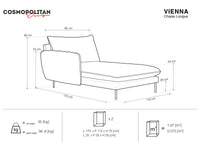 Cosmopolitan Design - Chaise longue sinistra "Vienna" in velluto beige chiaro 