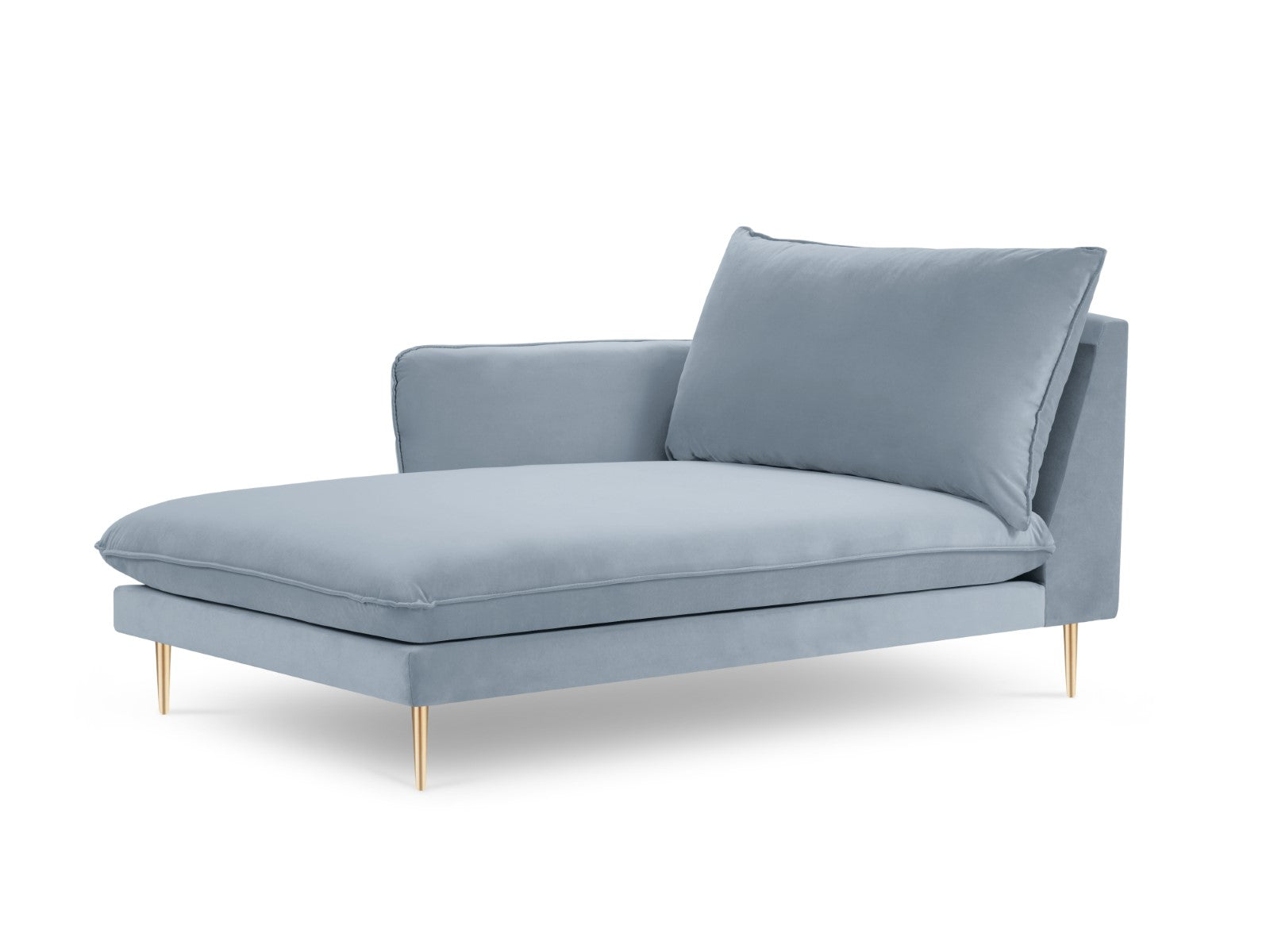 Cosmopolitan Design - Chaise longue sinistra "Vienna" in velluto azzurro 