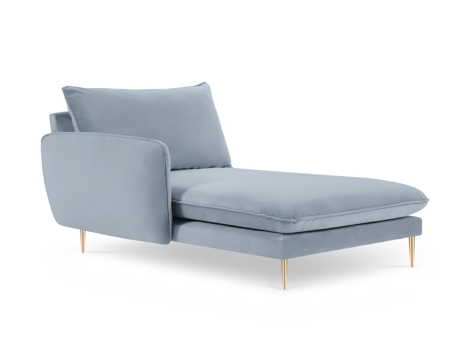Cosmopolitan Design - Chaise longue sinistra "Vienna" in velluto azzurro 