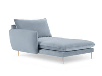 Cosmopolitan Design - Chaise longue sinistra "Vienna" in velluto azzurro 