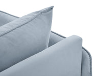 Cosmopolitan Design - Chaise longue sinistra "Vienna" in velluto azzurro 