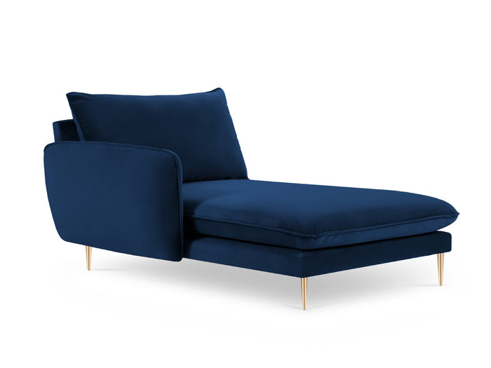 Cosmopolitan Design - Chaise longue sinistra "Vienna" in velluto blu reale 