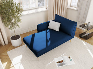 Cosmopolitan Design - Chaise longue sinistra "Vienna" in velluto blu reale 
