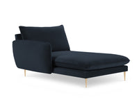 Cosmopolitan Design - Chaise longue sinistra "Vienna" in velluto blu scuro 