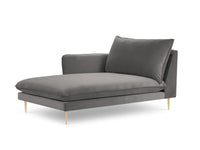 Cosmopolitan Design - Chaise longue sinistra "Vienna" in velluto grigio chiaro 