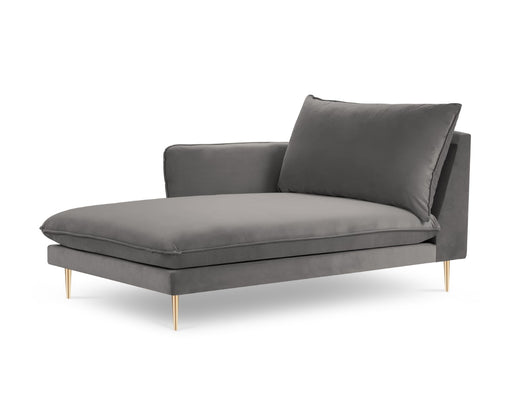 Cosmopolitan Design - Chaise longue sinistra "Vienna" in velluto grigio chiaro 
