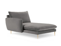 Cosmopolitan Design - Chaise longue sinistra "Vienna" in velluto grigio chiaro 