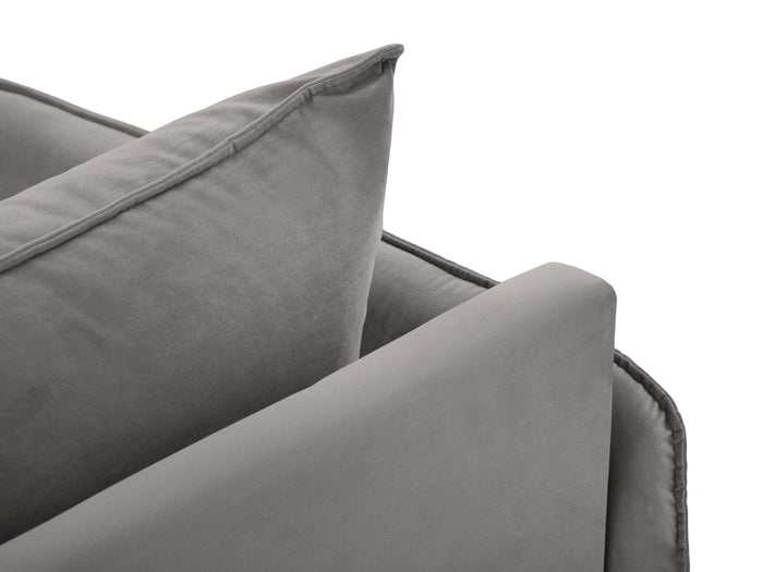 Cosmopolitan Design - Chaise longue sinistra "Vienna" in velluto grigio chiaro 