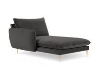 Cosmopolitan Design - Chaise longue sinistra "Vienna" in velluto grigio scuro 