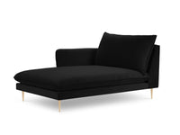 Cosmopolitan Design - Chaise longue sinistra "Vienna" in velluto nero 