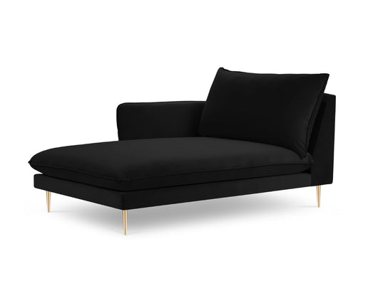 Cosmopolitan Design - Chaise longue sinistra "Vienna" in velluto nero 