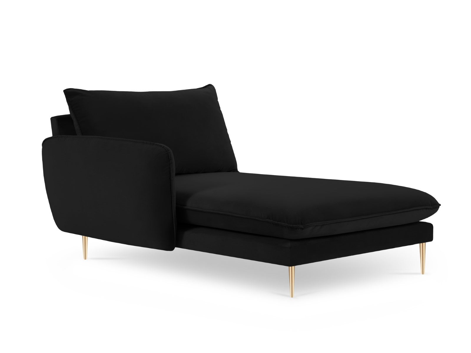Cosmopolitan Design - Chaise longue sinistra "Vienna" in velluto nero 
