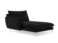 Cosmopolitan Design - Chaise longue sinistra "Vienna" in velluto nero 