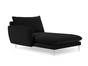 Cosmopolitan Design - Chaise longue sinistra "Vienna" in velluto nero 