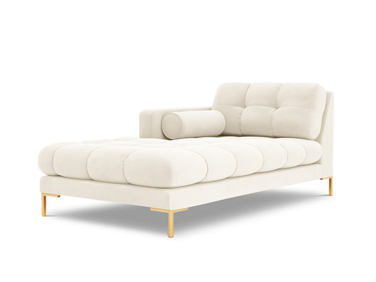 Cosmopolitan Design - Chaise longue sinistra "Bali" in velluto beige chiaro 