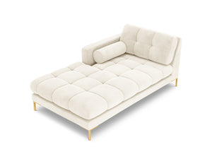 Cosmopolitan Design - Chaise longue sinistra "Bali" in velluto beige chiaro 