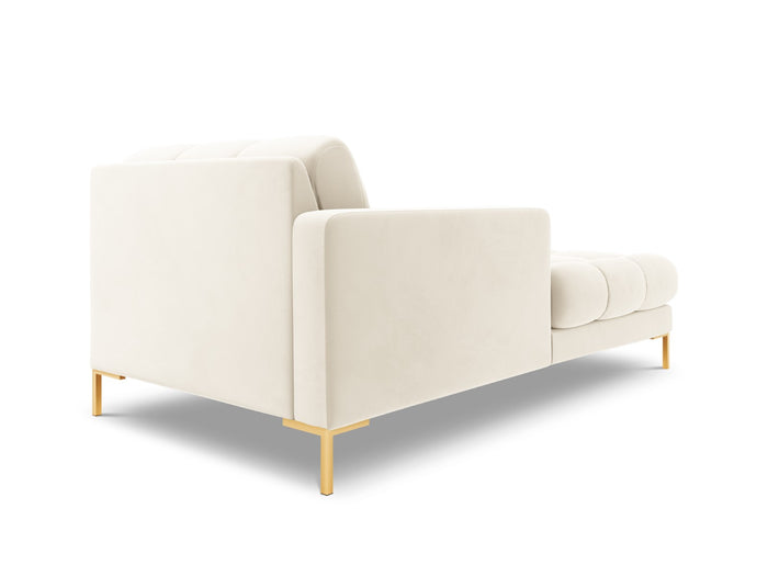 Cosmopolitan Design - Chaise longue sinistra "Bali" in velluto beige chiaro 
