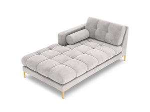 Cosmopolitan Design - Chaise longue sinistra "Bali" in velluto argento 