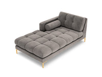 Cosmopolitan Design - Chaise longue sinistra "Bali" in velluto grigio chiaro 